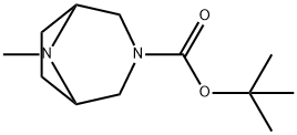 tert-Butyl 8-methyl-3,8-diazabicyclo[3.2.1]octane-3-carboxylate Struktur