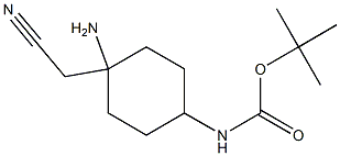 tert-butyl N-[4-amino-4-(cyanomethyl)cyclohexyl]carbamate Structure