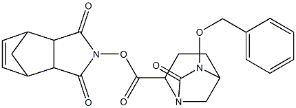 1,6-Diazabicyclo[3.2.1]octane-2-carboxylic acid, 7-oxo-6-(phenylmethoxy)-, (3aR,4S,7R,7aS)-1,3,3a,4,7,7a-hexahydro-1,3-dioxo-4,7-methano-2H-isoindol-2-yl ester, (1R,2S,5R)- Struktur