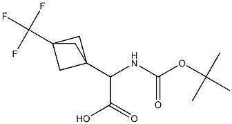 2-{[(tert-butoxy)carbonyl]amino}-2-[3-(trifluoromethyl)bicyclo[1.1.1]pentan-1-yl]acetic acid Struktur