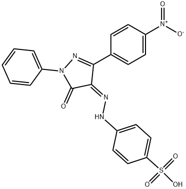 4-{2-[3-(4-nitrophenyl)-5-oxo-1-phenyl-1,5-dihydro-4H-pyrazol-4-ylidene]hydrazino}benzenesulfonic acid Struktur