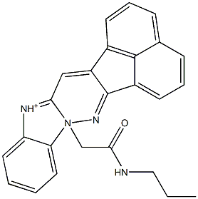 8-[2-oxo-2-(propylamino)ethyl]-8H-acenaphtho[1',2':3,4]pyridazino[1,6-a]benzimidazol-13-ium Struktur