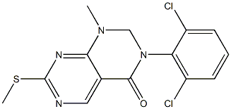 3-(2,6-dichlorophenyl)-1-methyl-7-(methylsulfanyl)-1H,2H,3H,4H-pyrimido[4,5-d][1,3]diazin-4-one Struktur