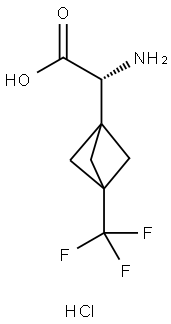 (2R)-2-amino-2-[3-(trifluoromethyl)bicyclo[1.1.1]pentan-1-yl]acetic acid hydrochloride Struktur