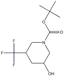 tert-butyl 3-hydroxy-5-(trifluoromethyl)piperidine-1-carboxylate Struktur