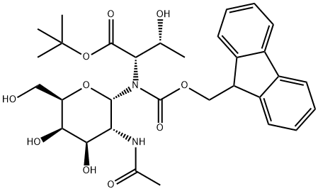 2-Acetamido-2-deoxy-a-D-galactopyranosyl-(N-Fmoc)-L-threonine tert-butyl ester Struktur