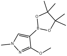 3-Methoxy-1-methyl-4-(4,4,5,5-tetramethyl-1,3,2-dioxaborolan-2-yl)-1H-pyrazole Struktur