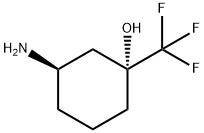 cis-3-amino-1-(trifluoromethyl)cyclohexan-1-ol Struktur