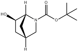 tert-butyl (1R,4S,6R)-6-hydroxy-2-azabicyclo[2.2.1]heptane-2-carboxylate Struktur