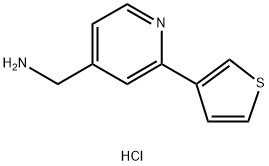 [2-(thiophen-3-yl)pyridin-4-yl]methanamine dihydrochloride Struktur