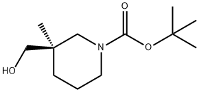 tert-butyl (R)-3-(hydroxymethyl)-3-methylpiperidine-1-carboxylate Struktur