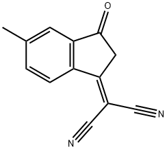 2-(6-Methyl-3-oxo-indan-1-ylidene)-malononitrile Struktur