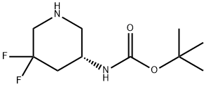 tert-butyl (R)-(5,5-difluoropiperidin-3-yl)carbamate Struktur