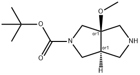 tert-butyl (3aR,6aS)-3a-methoxyhexahydropyrrolo[3,4-c]pyrrole-2(1H)-carboxylate Struktur