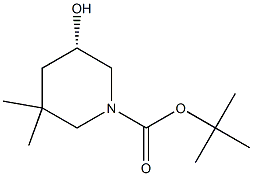 tert-butyl (S)-5-hydroxy-3,3-dimethylpiperidine-1-carboxylate Struktur