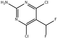 4,6-Dichloro-5-(difluoromethyl)pyrimidin-2-amine Struktur