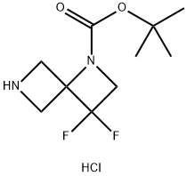 tert-butyl 3,3-difluoro-1,6-diazaspiro[3.3]heptane-1-carboxylate hydrochloride Struktur