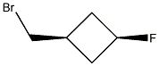 cis-1-(bromomethyl)-3-fluorocyclobutane Struktur