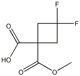 3,3-difluoro-1-(methoxycarbonyl)cyclobutane-1-carboxylic acid Struktur