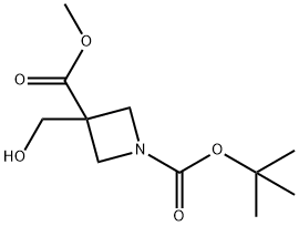 1-tert-butyl 3-methyl 3-(hydroxymethyl)azetidine-1,3-dicarboxylate Struktur