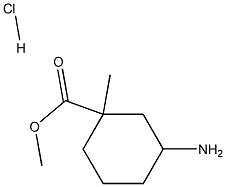 methyl 3-amino-1-methylcyclohexane-1-carboxylate hydrochloride Struktur