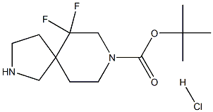 tert-butyl 6,6-difluoro-2,8-diazaspiro[4.5]decane-8-carboxylate hydrochloride Struktur