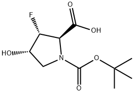 (2R,3R,4S)-1-Boc-3-fluoro-4-hydroxypyrrolidine-2-carboxylic Acid Struktur