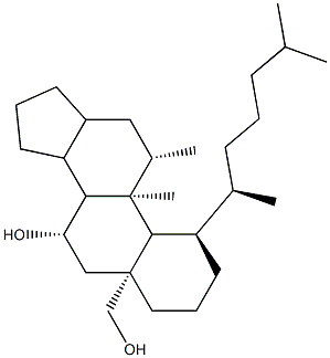 (1R,3aS,3bS,5R,5aR,7S,9aR,9bS,11aR)-5-(hydroxymethyl)-9a,11a-dimethyl-1-[(2R)-6-methylheptan-2-yl]-hexadecahydro-1H-cyclopenta[a]phenanthren-7-ol Struktur