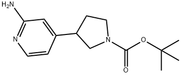 tert-butyl 3-(2-aminopyridin-4-yl)pyrrolidine-1-carboxylate Struktur