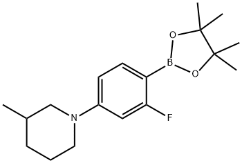 2-Fluoro-4-(3-methylpiperidin-1-yl)phenylboronic acid pinacol ester Struktur