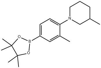 3-Methyl-4-(3-methylpiperidin-1-yl)phenylboronic acid pinacol ester Struktur