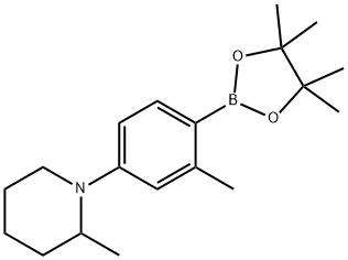 2-Methyl-4-(2-methylpiperidin-1-yl)phenylboronic acid pinacol ester Struktur