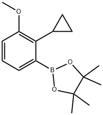 2-(2-cyclopropyl-3-methoxyphenyl)-4,4,5,5-tetramethyl-1,3,2-dioxaborolane Struktur