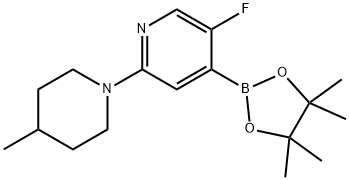 5-Fluoro-2-(4-methylpiperidin-1-yl)pyridine-4-boronic acid pinacol ester Struktur