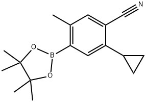 2-Methyl-4-cyano-5-cyclopropylphenylboronic acid pinacol ester Struktur