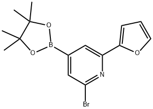 2-Bromo-6-(2-furyl)pyridine-4-boronic acid pinacol ester Struktur