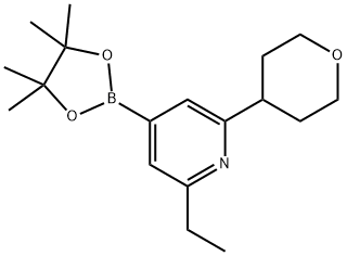 2-Ethyl-6-(oxan-4-yl)pyridine-4-boronic acid pinacol ester Struktur