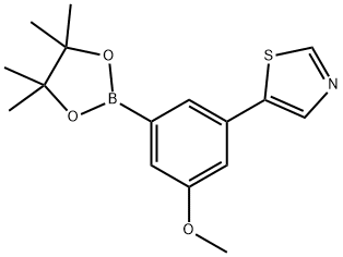 3-Methoxy-5-(thiazol-5-yl)phenylboronic acid pinacol ester Struktur