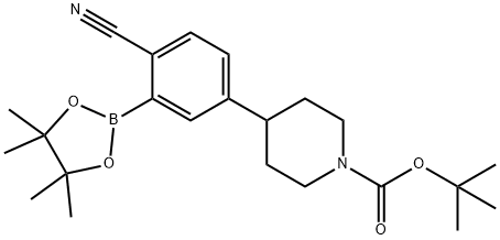 5-(N-Boc-Piperidin-4-yl)-2-cyanophenylboronic acid pinacol ester Struktur