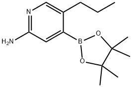 2-Amino-5-(n-propyl)pyridine-4-boronic acid pinacol ester Struktur