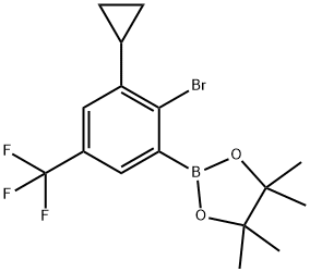 2-Bromo-3-cyclopropyl-5-trifluoromethylphenylboronic acid pinacol ester Struktur