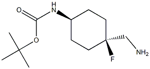 tert-butyl N-[cis-4-(aminomethyl)-4-fluorocyclohexyl]carbamate Struktur