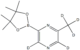 2-(methyl-d3)-6-(4,4,5,5-tetramethyl-1,3,2-dioxaborolan-2-yl)pyrazine-3,5-d2 Struktur