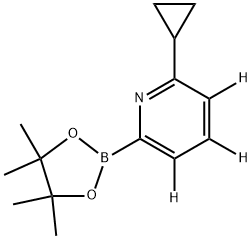 2-cyclopropyl-6-(4,4,5,5-tetramethyl-1,3,2-dioxaborolan-2-yl)pyridine-3,4,5-d3 Struktur