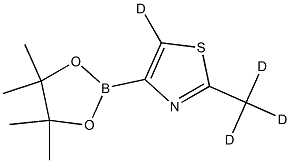 2-(methyl-d3)-4-(4,4,5,5-tetramethyl-1,3,2-dioxaborolan-2-yl)thiazole-5-d Struktur