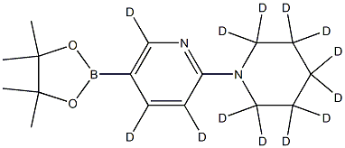 2-(piperidin-1-yl-d10)-5-(4,4,5,5-tetramethyl-1,3,2-dioxaborolan-2-yl)pyridine-3,4,6-d3 Struktur