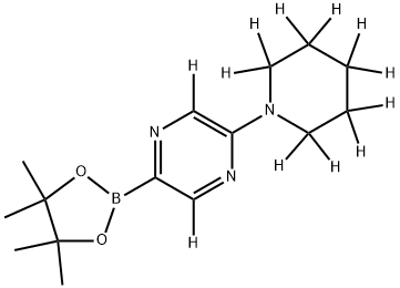 2-(piperidin-1-yl-d10)-5-(4,4,5,5-tetramethyl-1,3,2-dioxaborolan-2-yl)pyrazine-3,6-d2 Struktur