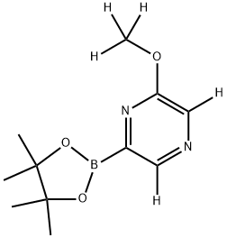 2-(methoxy-d3)-6-(4,4,5,5-tetramethyl-1,3,2-dioxaborolan-2-yl)pyrazine-3,5-d2 Struktur