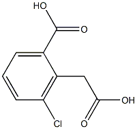 2-(carboxymethyl)-3-chlorobenzoic acid Struktur