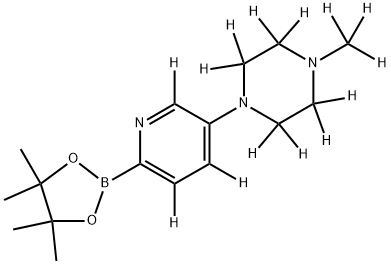 1-(methyl-d3)-4-(6-(4,4,5,5-tetramethyl-1,3,2-dioxaborolan-2-yl)pyridin-3-yl-2,4,5-d3)piperazine-2,2,3,3,5,5,6,6-d8 Struktur